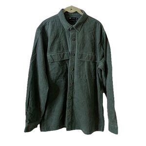 Le 31 Par Simons Overshirt Shacket Men L Green Long Sleeve Vision Organic Cotton